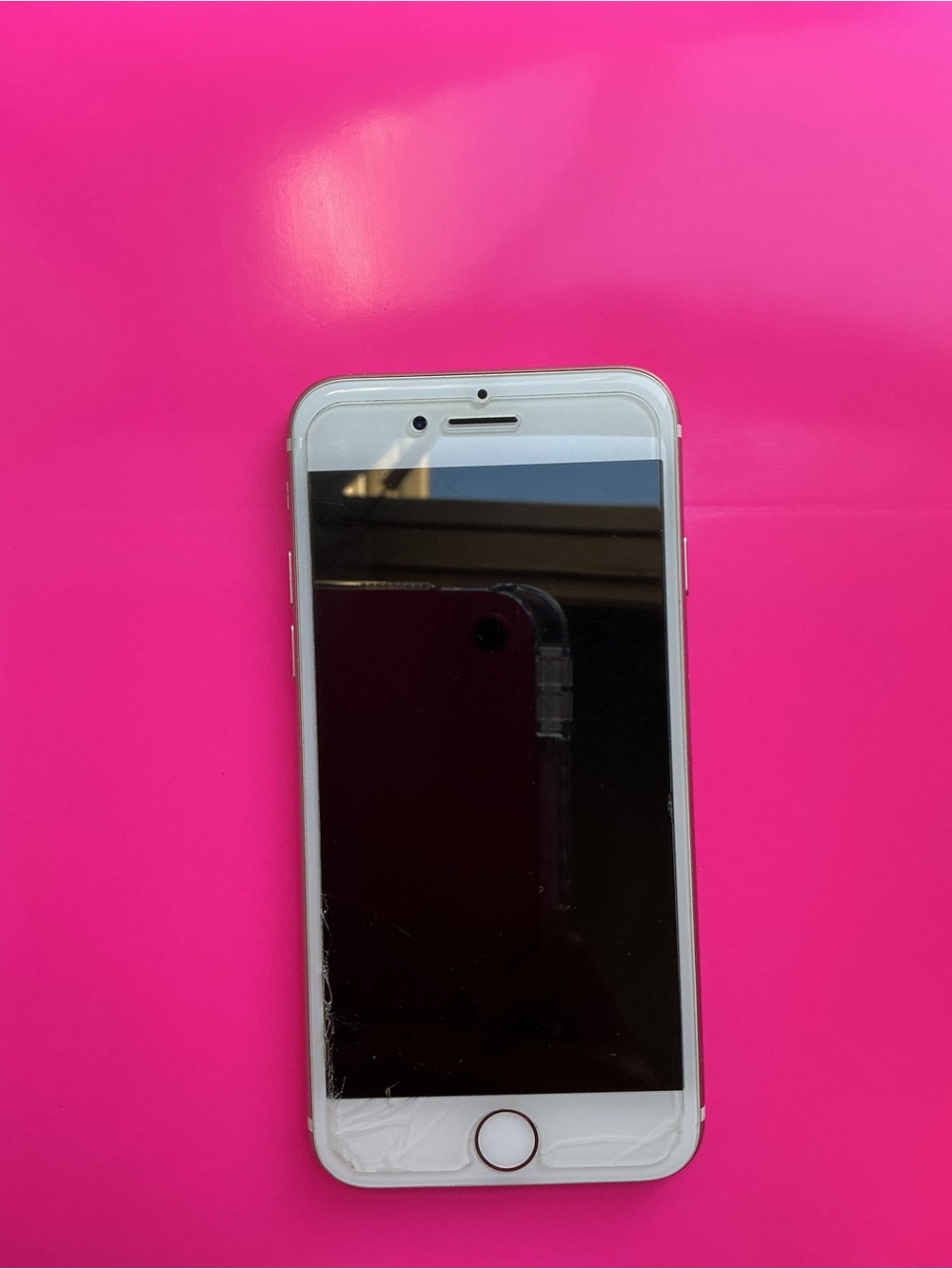 Apple White Smartphone with Pink Background Case